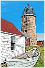 Monhegan Island Lighthouse in Maine - Digital Painting